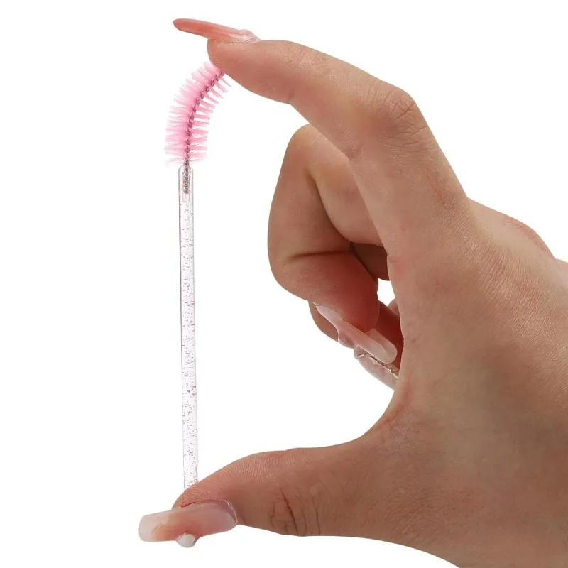 50/100 Uds varitas de rímel desechables cepillo de carretes de cejas de cristal para extensiones de pestañas cepillos de pestañas aplicador de varita de rímel