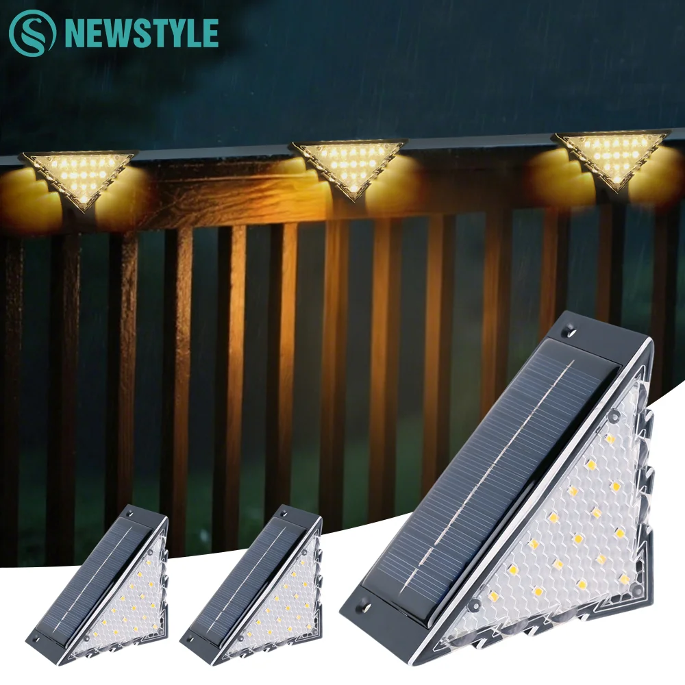 

22LED Solar Fence Decorative Lights Outdoor 2-8pcs IP54 Waterproof High Brightness Solar Step Lights For Staircase Patio Porch