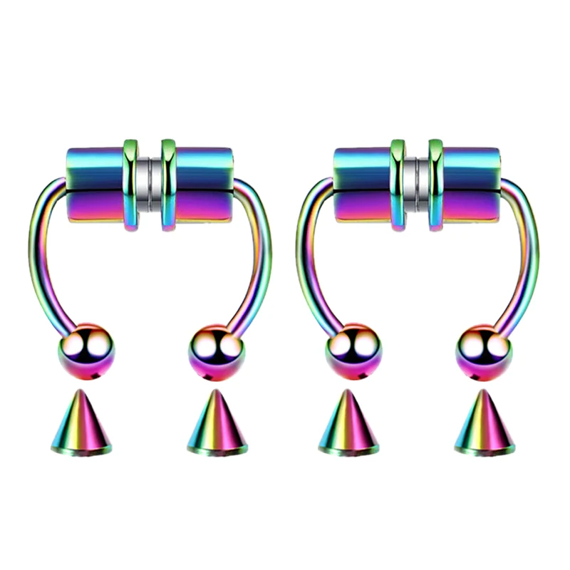 Frauen Gefälschte Piercing Nase Ring Hoop Septum Nicht Piercing Nase Clip Rock HipHoop Edelstahl Magnet Mode Punk Körper Schmuck