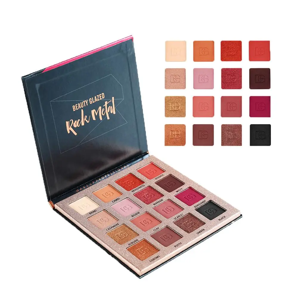 Beleza vitrificada-paleta da sombra, 16 cores, matte, impermeável, fácil vestir, duradouro, sombra de olho, tslm1