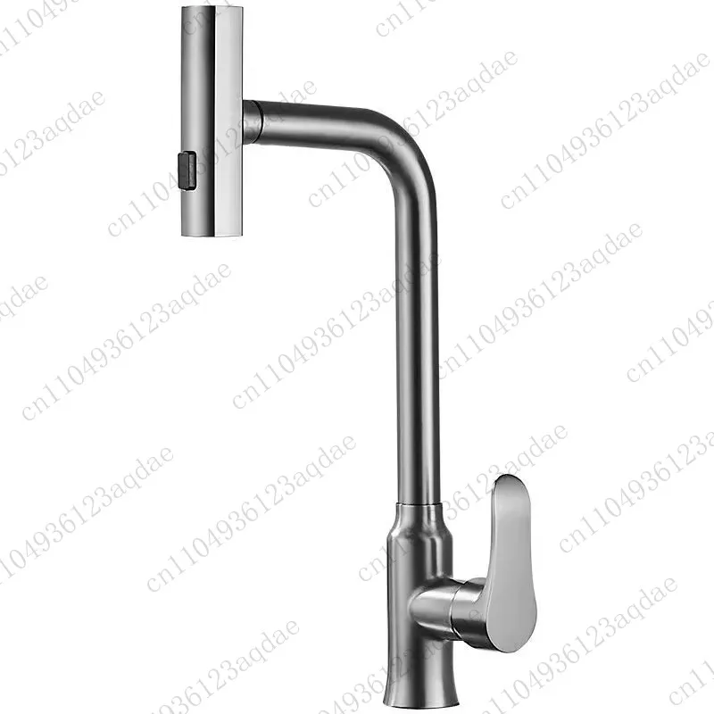 Copper Pull-Out Kitchen Faucet Hot & Cold Water Kitchen Faucet Home Use Vegetable Sink Rainfall Spray Multi-Function Faucet
