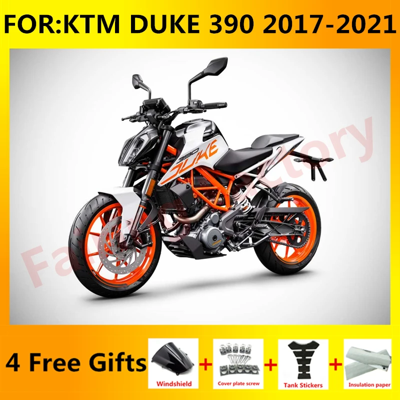 

New ABS Motorcycle Whole Fairings Kit fit for KTM DUKE 390 2017 2018 2019 2020 2021 Bodywork full fairing kits set orange white