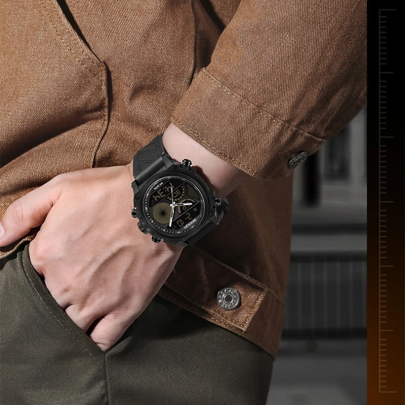 SANDA 6236 New Fashionable Men's Multifunctional Watch Sports Timing Stopwatch Calendar Alarm Clock Night Light Watches for Man