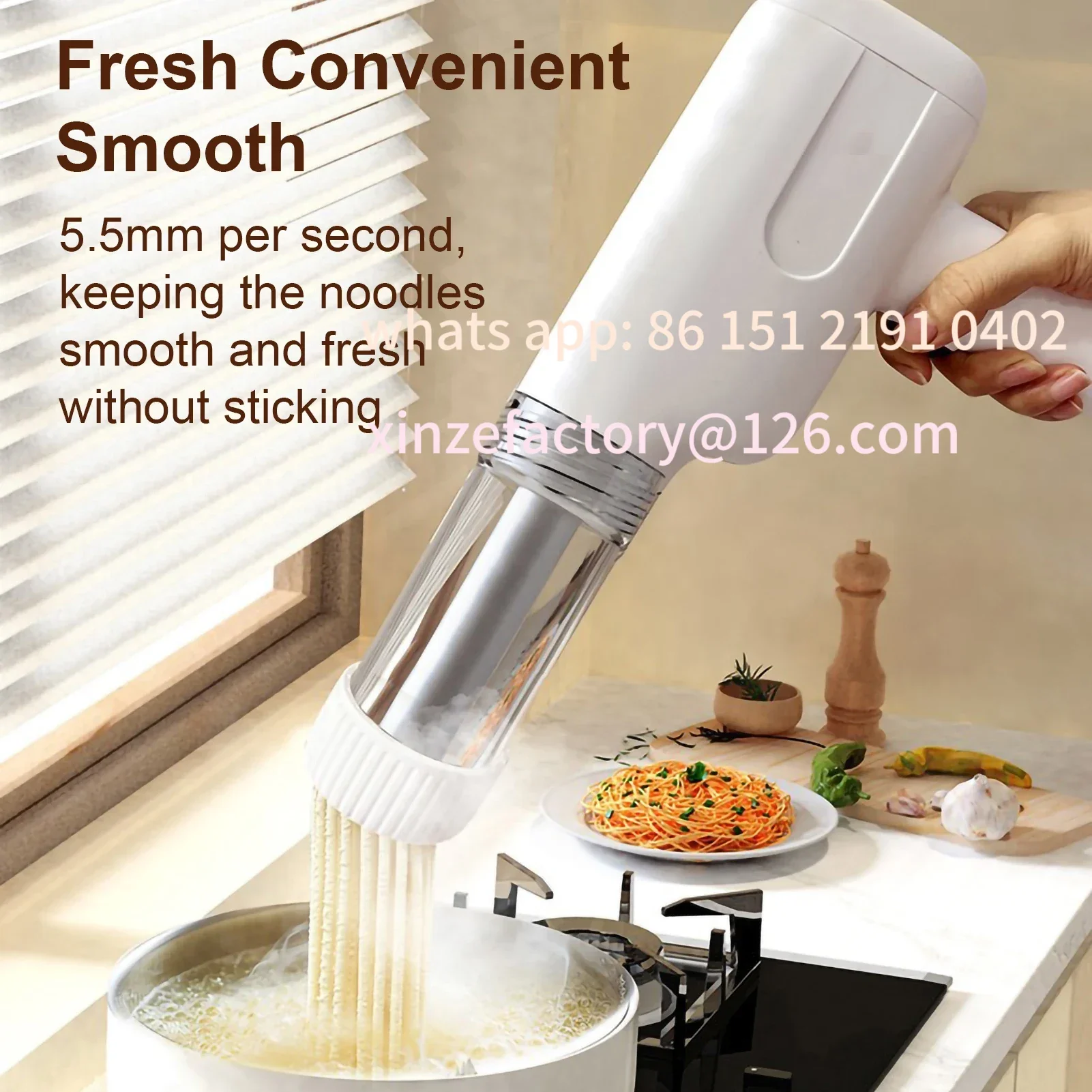Customizable Automatic Electric Charging Wireless Hand Operated Pasta Maker Cutter Manual Spaghetti Noodles Dough Pressing Machi