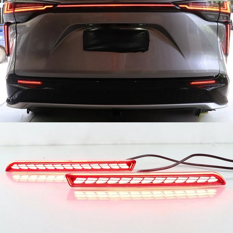 

LED Rear Bumper Light For Toyota Sienna Granvia 21-24/Sequoia 2023 2024 Rear Fog Lamp Brake Light Dynamic Turn Signal Reflector