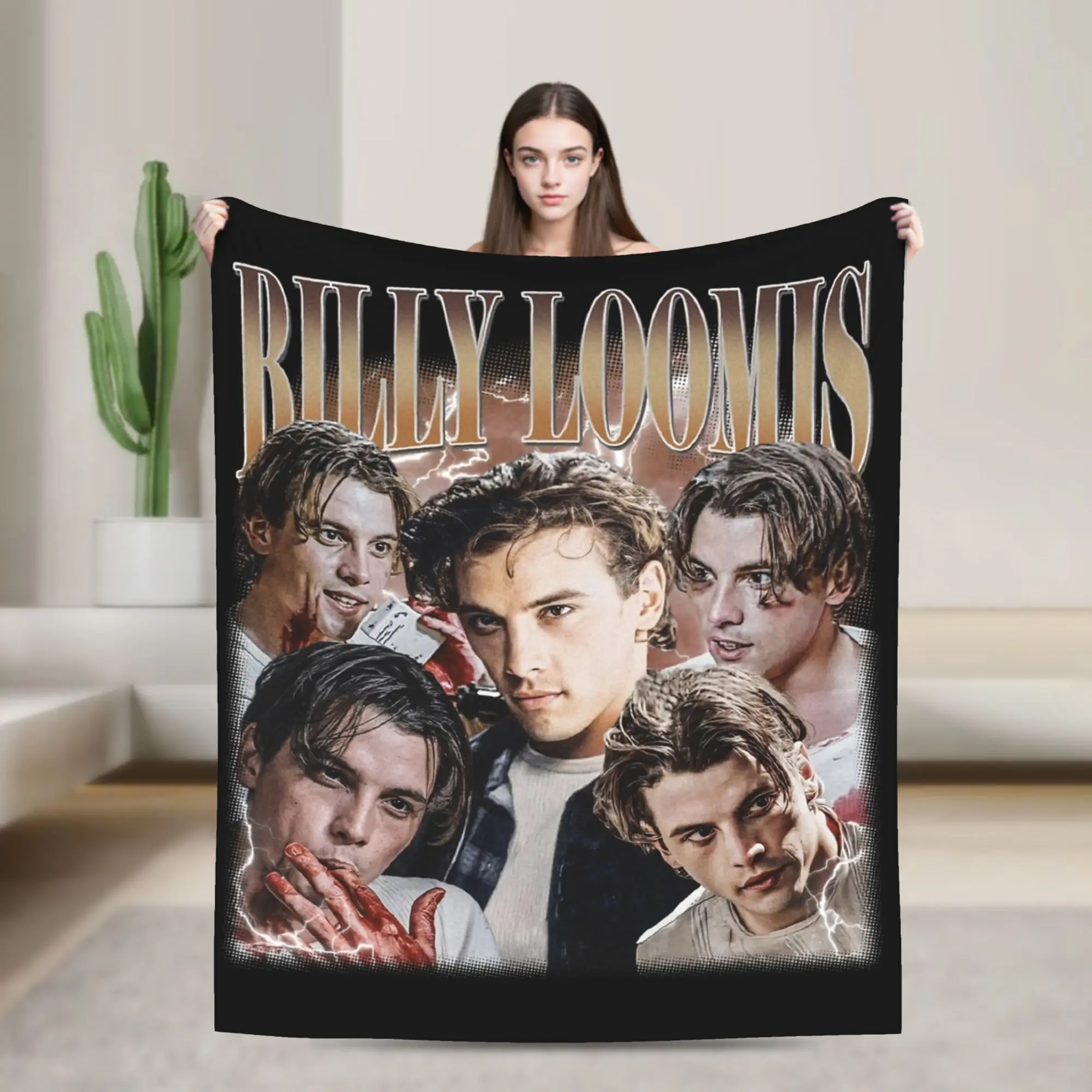 

Одеяло Billy Loomis в стиле ретро, дышащее ультра-мягкое одеяло с флисовым принтом для дома, уличное покрывало