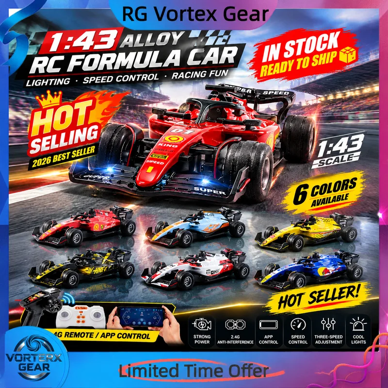 【In Stock】New Hot 1/43 Mini Formula Racing 2.4g Three Speed Adjustable Alloy Simulation Car Remote Control Car Festival Gifts