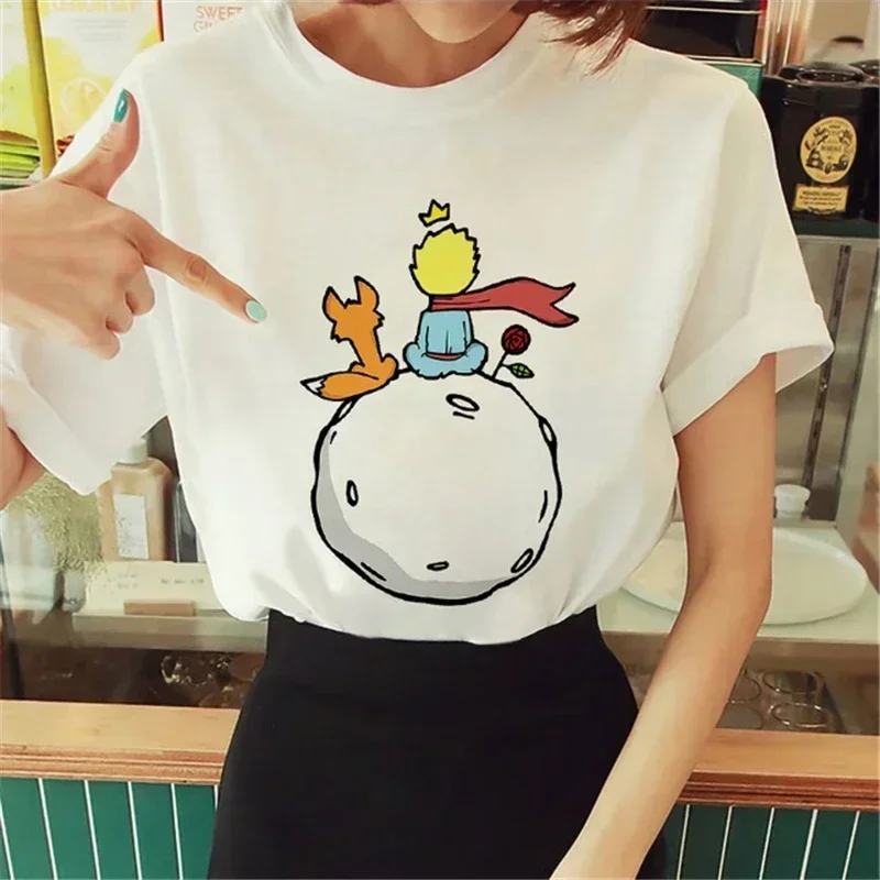 New Arrival The Little Prince Printed T Shirt Round Neck Short Sleeve Tshirt Female Harajuku Ladies Tshirts Casual Tshirt Women