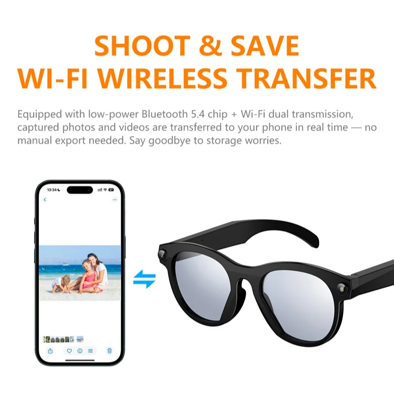 Lenovo ThinkPlus 500W Camera AI Smart Glasses Video Shooting Photo Translation Bluetooth Call Record Music Smart Sunglasses