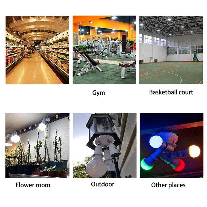 M11K360 Degree Adjustable - 2 In 1 E27 Splitter Socket Adapter. E27 Standard LED Bulb Socket Adapter