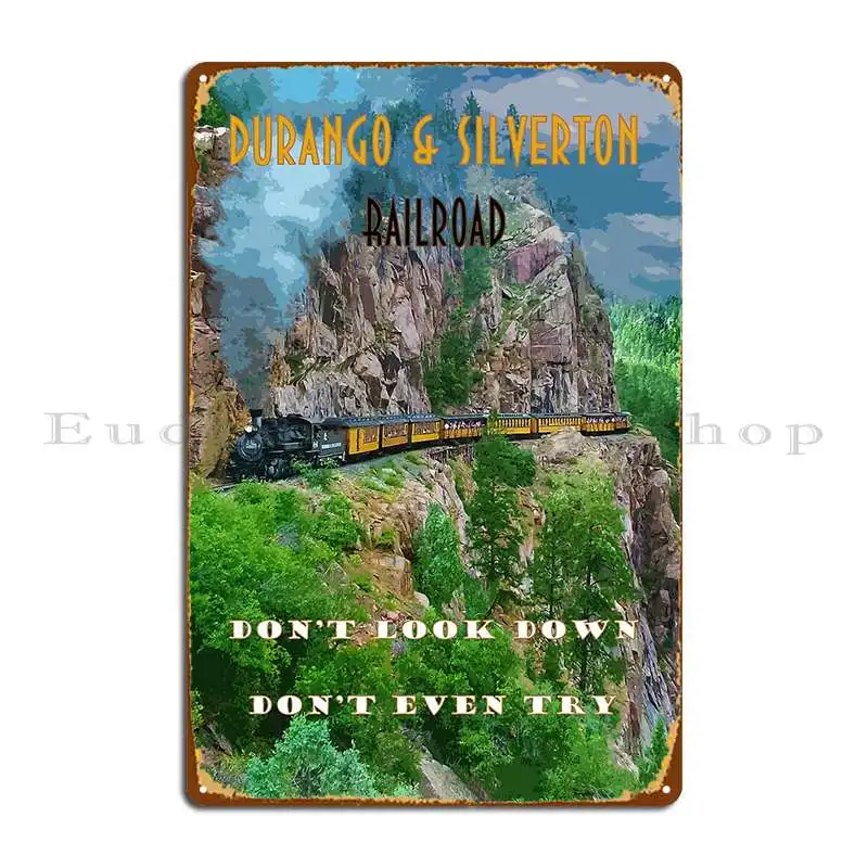 Durango And Silverton Railroad Funny Travel Poster Metal Sign Pub Designs Create Create Plaques Tin Sign Poster