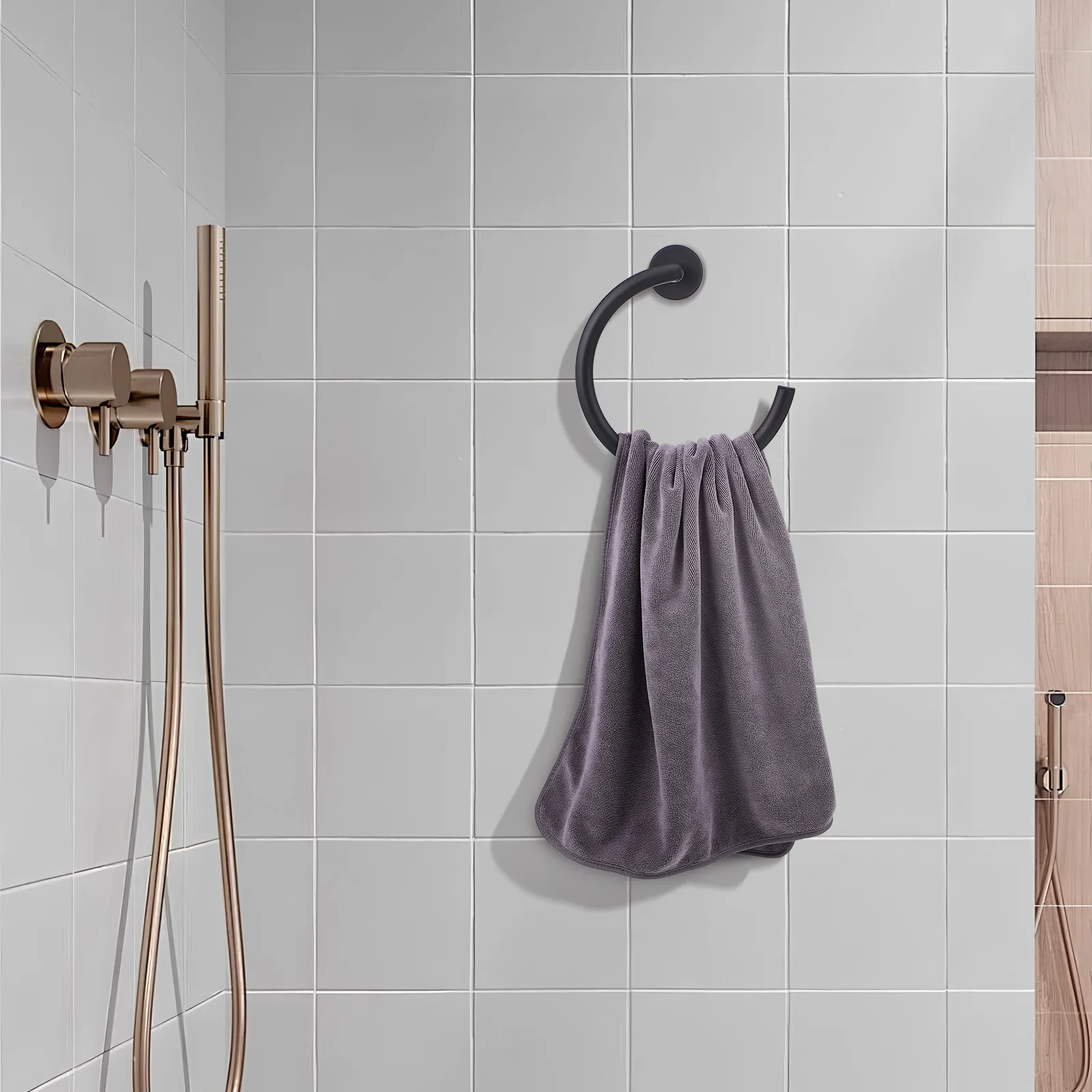 

Кольцо-держатель для полотенец из нержавеющей стали, полукруглое, настенное, для ванной комнаты, аксессуар для хранения полотенец