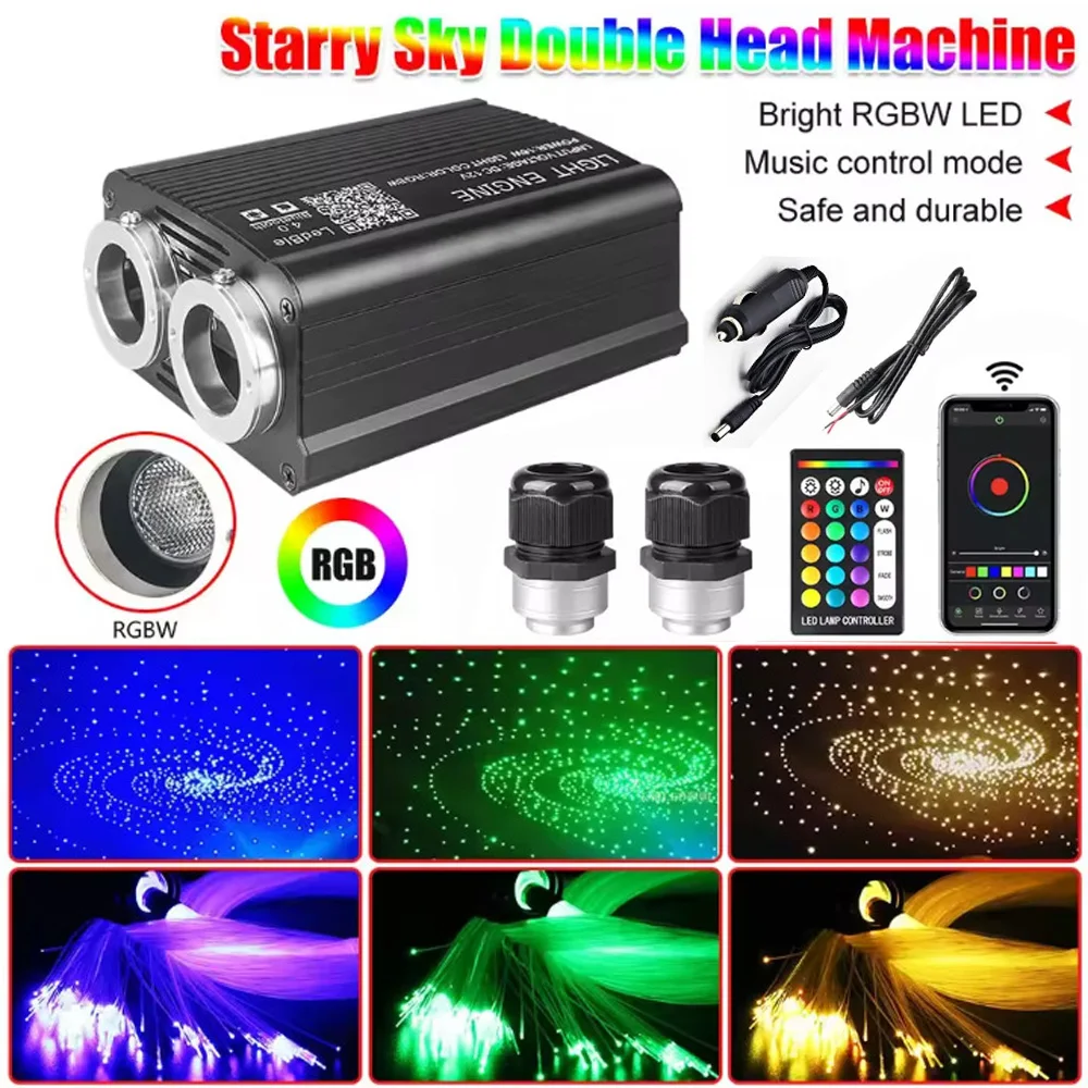 

12V RGBW Starry Sky Car Star Ceiling Light Fiber Optic Light APP Control Star Roof Interior Atmosphere Light Car Home Decor