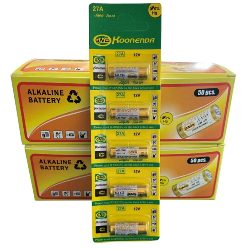 Nuovo Dry 27A 12V A27 Batteria Alcalina Per Campanello Allarme Auto telecomando G27A MN27 MS27 GP27A A27 L828 V27GA ALK27A