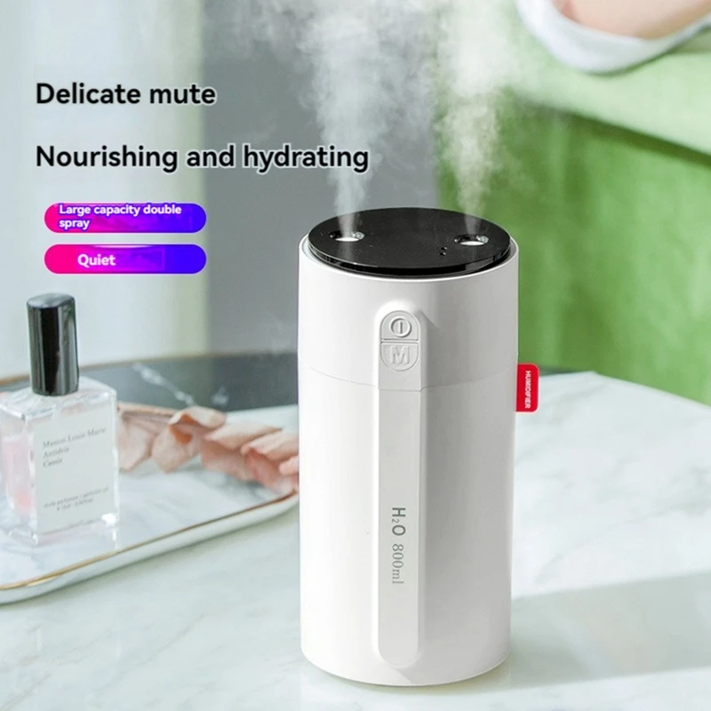 Humidifiers For Bedroom Small Humidifier Rechargeable Desk Portable Humidifier 800ML With Light Cool Mist Humidifiers