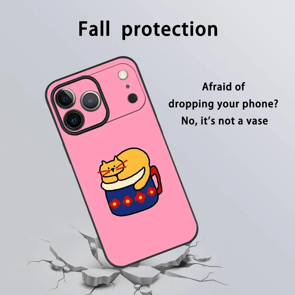 حافظة هاتف Happy Dog لهاتف آيفون 17 16 15 14 13 12 11 Pro Max Plus Mini Black Frosted Soft Shell Funda