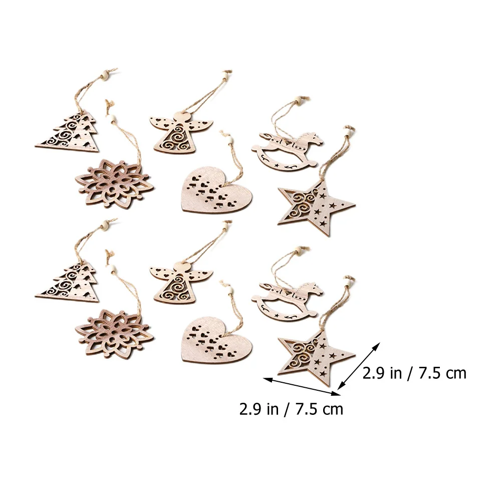 

1Set Christmas Tree Wooden Decorations DIY Unfinished Xmas Pendants Home Hanging Ornaments Wood Slices Blank Wood Chips Xmas