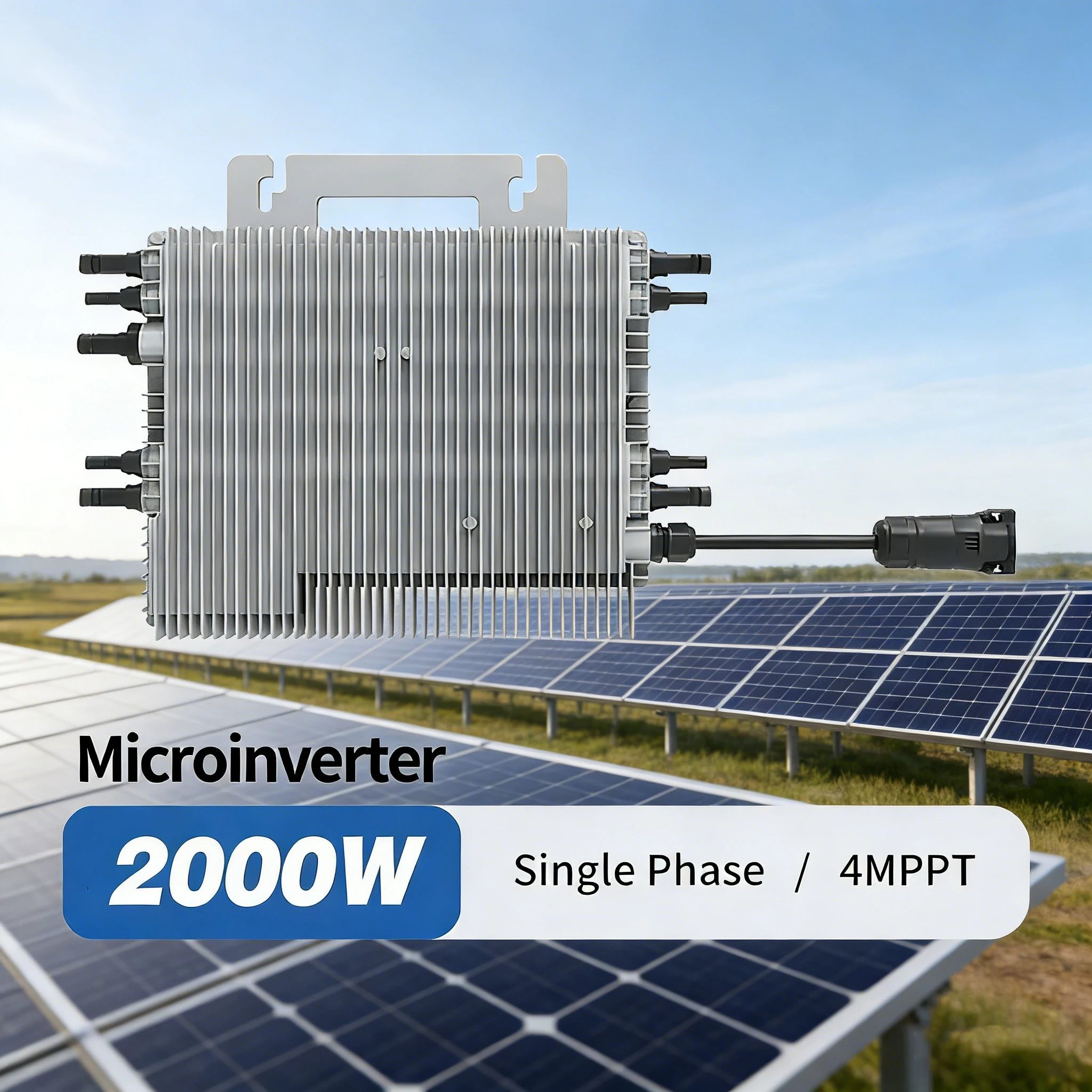 IP67 Waterproof 4 MPPT Grid Tie Micro Inverter Rapid Shutdown Module Level Monitoring 10 Years Warranty EU Standard PV System
