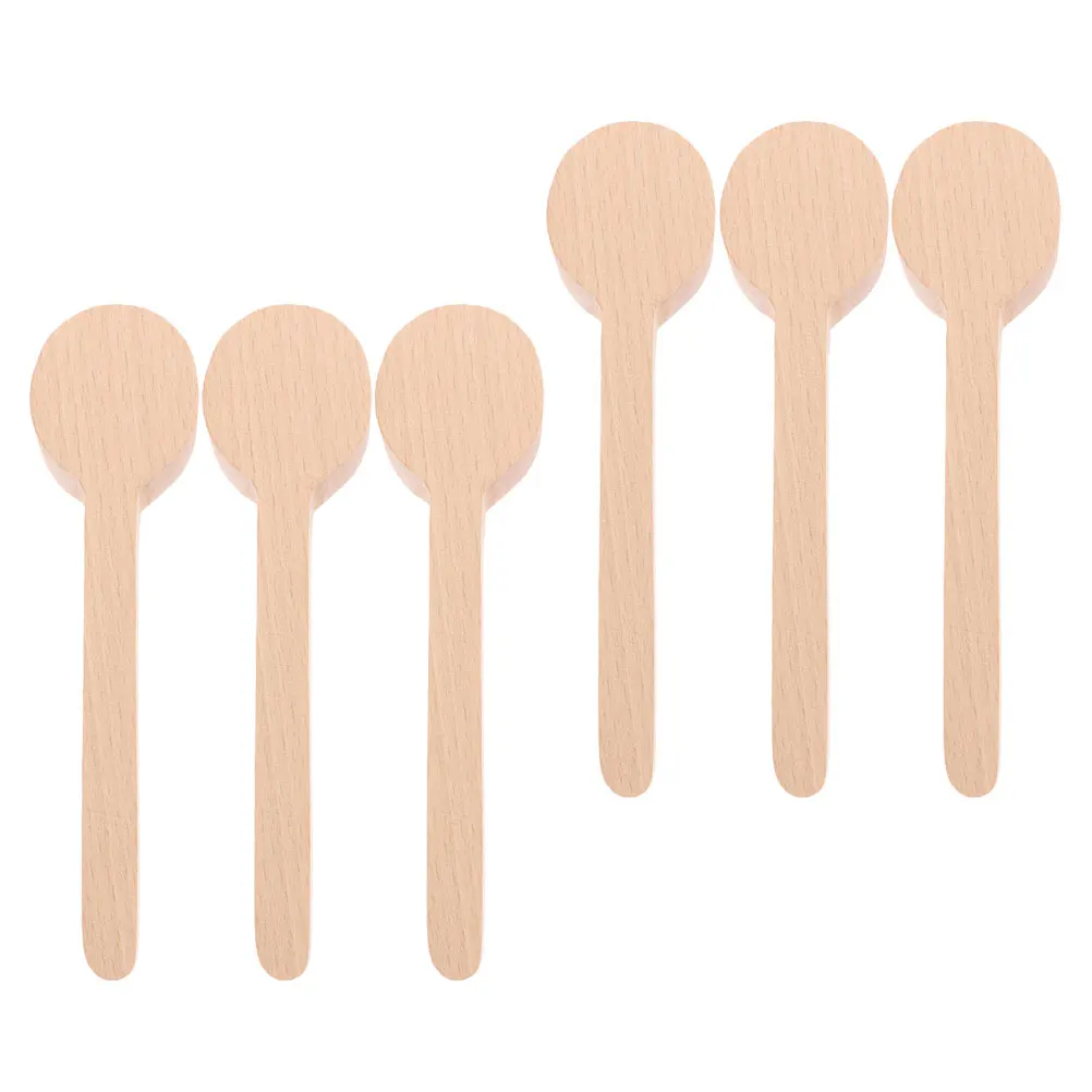 

6 Pcs Wooden Spoon Kit H crafted DIY Unfinished Spoons Blanks Natural Wood Multifunctional Kitchen Tool Beige Color