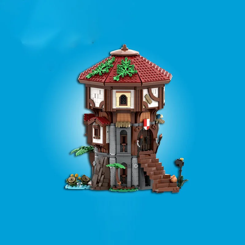 City Street View Modello MOC Mattoni da costruzione Torre della prigione Architettura Tecnologia modulare Regali di festa per bambini Assemblare il vestito giocattolo