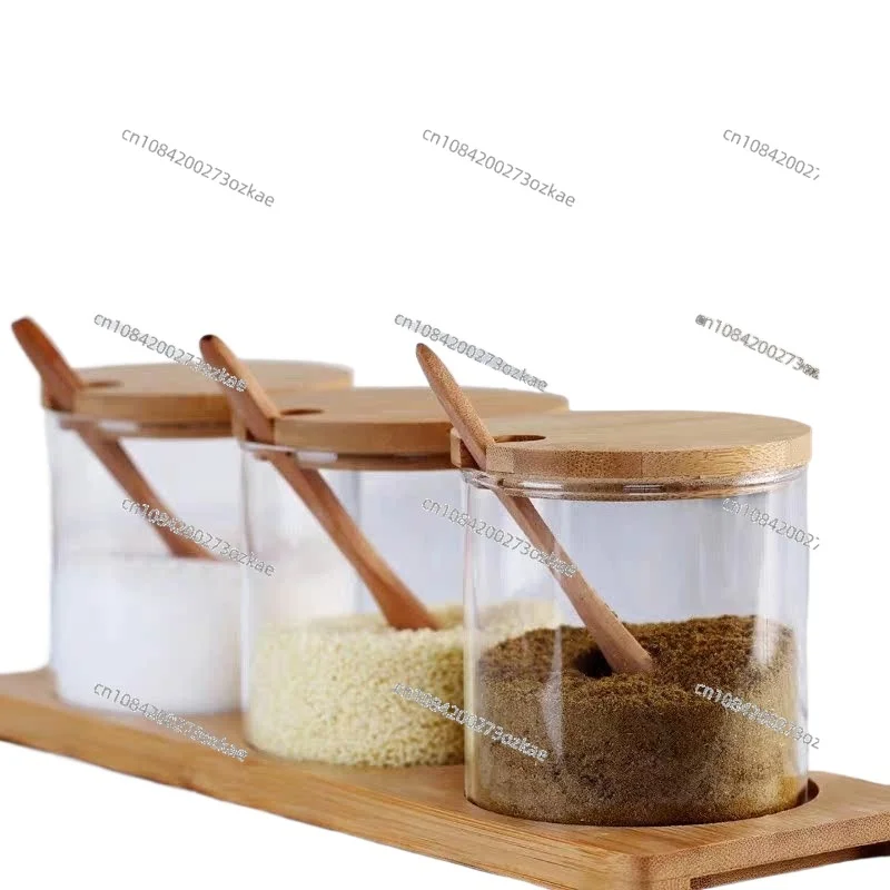 Kitchen Glass Seasoning Jar Set Sugar Salt Se