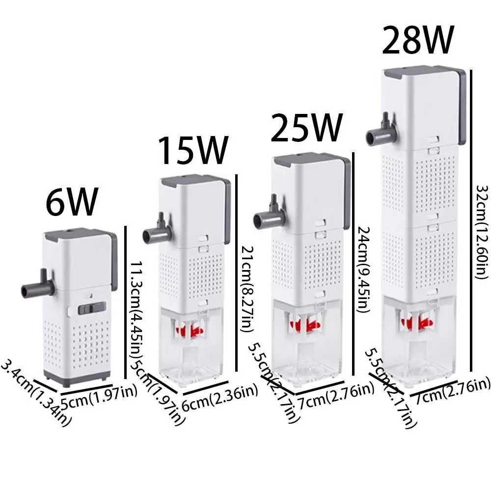 3-in-1 System Aquarium Filter Silent Operation Plastic Water Purification Pump Built-in Filter Strong Power Suction Toilet