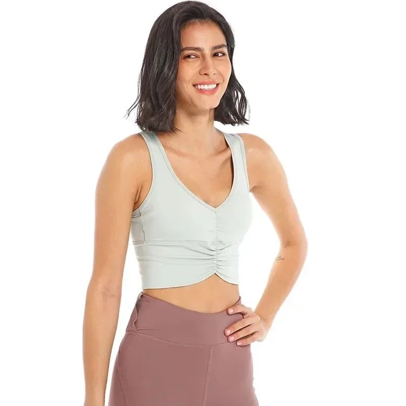 Camiseta deportiva sin mangas para mujer, sujetador con espalda en forma de U, sin hilo de incomodidad, pantalones ajustados de cintura alta para Fitness y Yoga, novedad