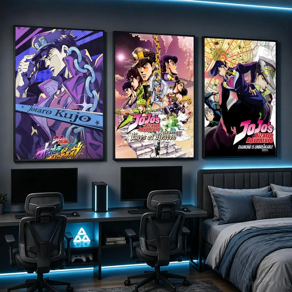 anime JoJo's Bizarre Adventure HD Poster Anime Aesthetic Wall Art For Game Anime Lovers Bedroom Gaming Room Decor Ideal Gift