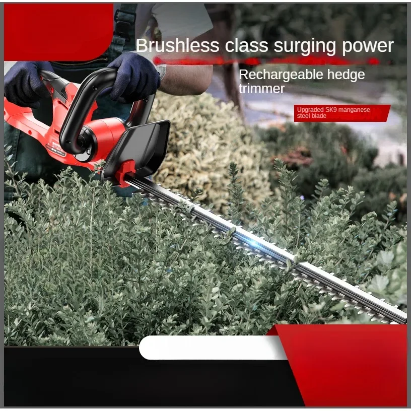 Cordless Electric Hedge Trimmer with Tooth Extension for Garden and Lawn Maintenance