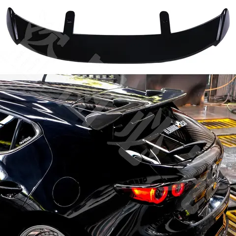 For 14-19 Mazda 3 Axela hatchback AE style roof spoiler car rear roof diffuser tail wing body kit