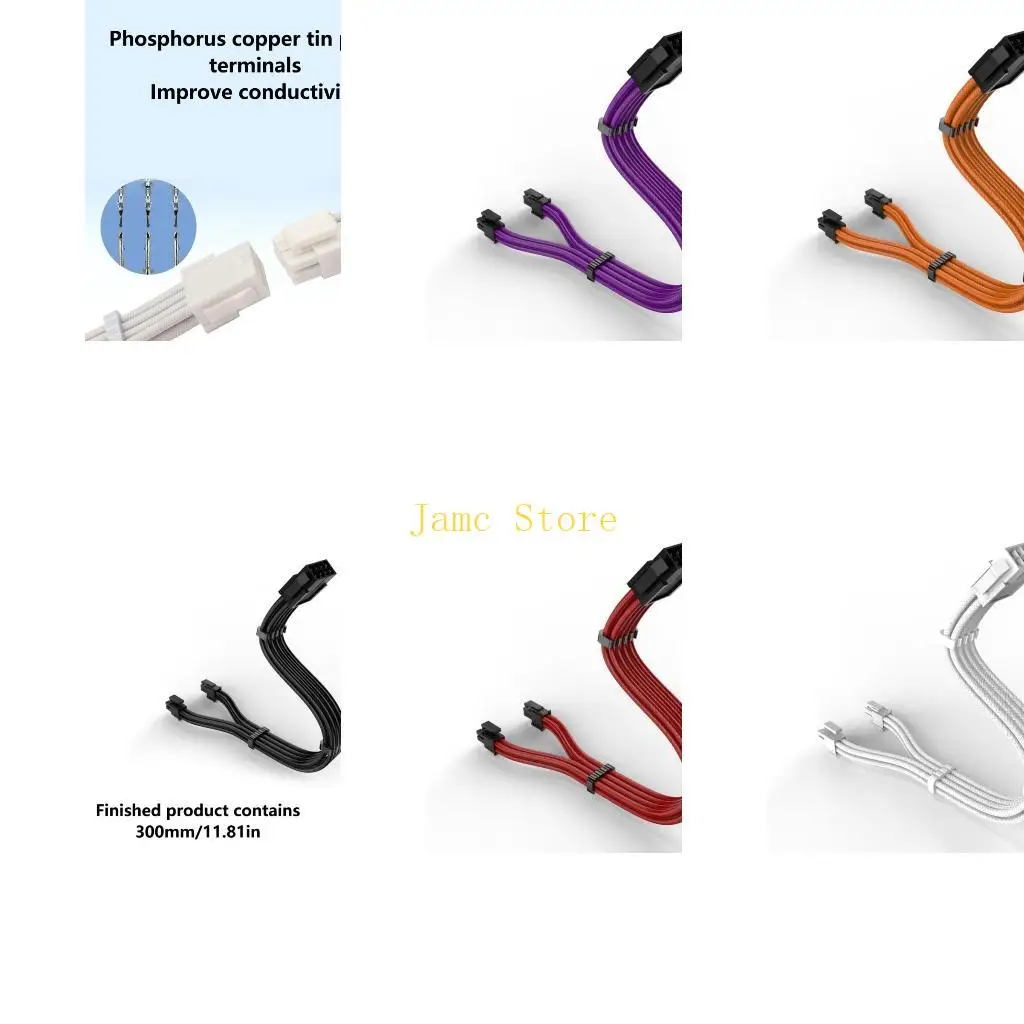 

LX0B Nylon Braide 8pin CPU Power Cable ATX12V 8Pin Power Supply Extension Cable