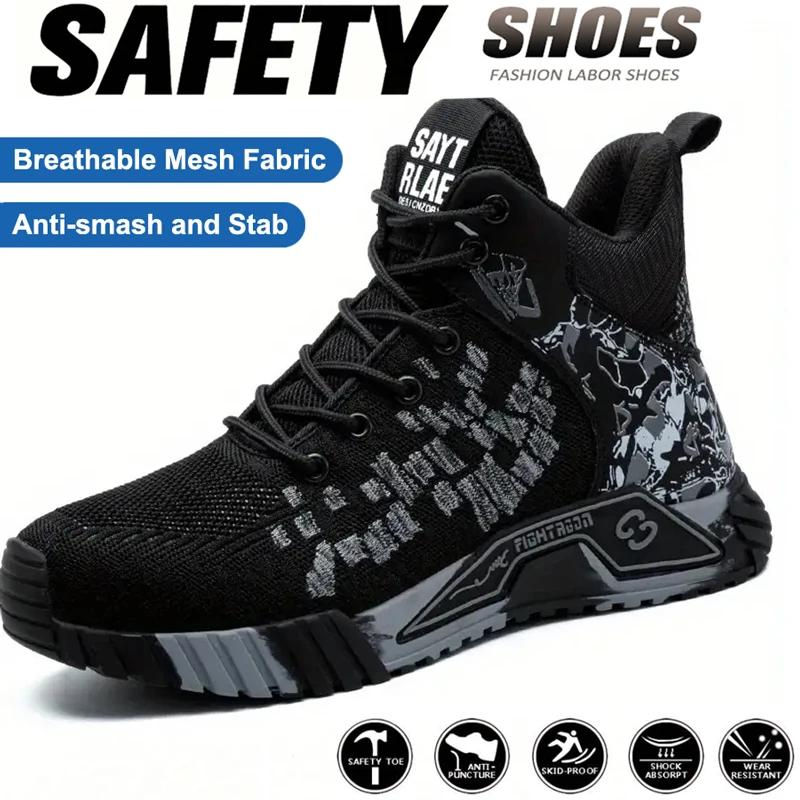 

Защитная обувь Горные ботинки Мужская защитная обувь со стальным носком Модная удобная рабочая обувь с защитой от ударов и проколов