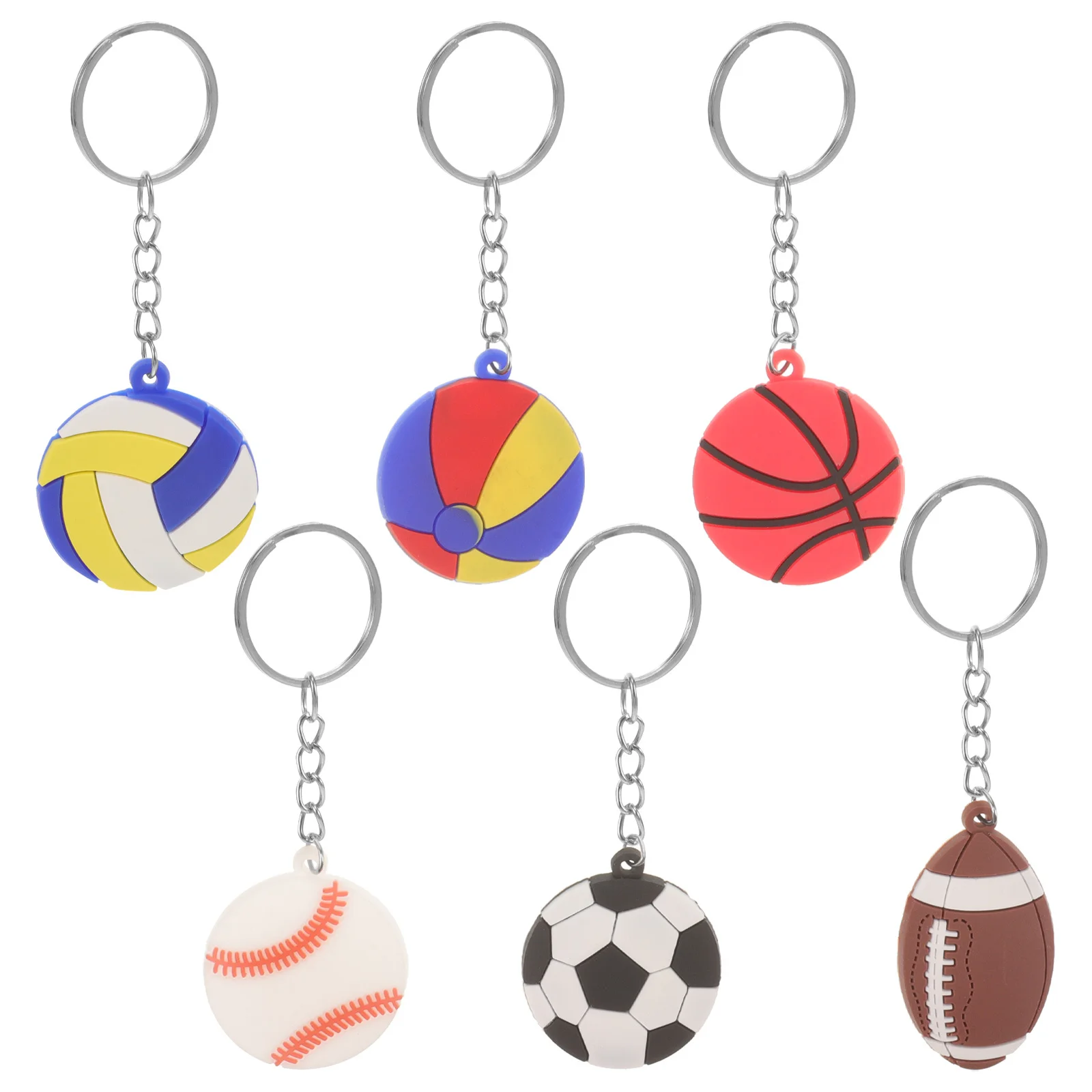 

6Pcs Sports Ball Keychains Attractive Portable Hanging Bag Pendants Mini Decorative Accessories for Backpacks