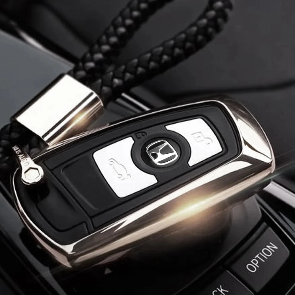 14mm Metal Car Key Fob Emblem Sticker Aluminum Logo Badge For Honda Civic Accord CR-V Fit Jazz Vezel HR-V view 3