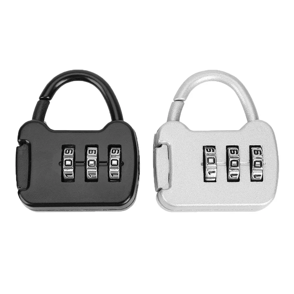 2pcs Zinc Alloy 3 Digit Code Combination Password Lock Portable Travel Mini Carrying Luggage Case Backpack Lock Padlock