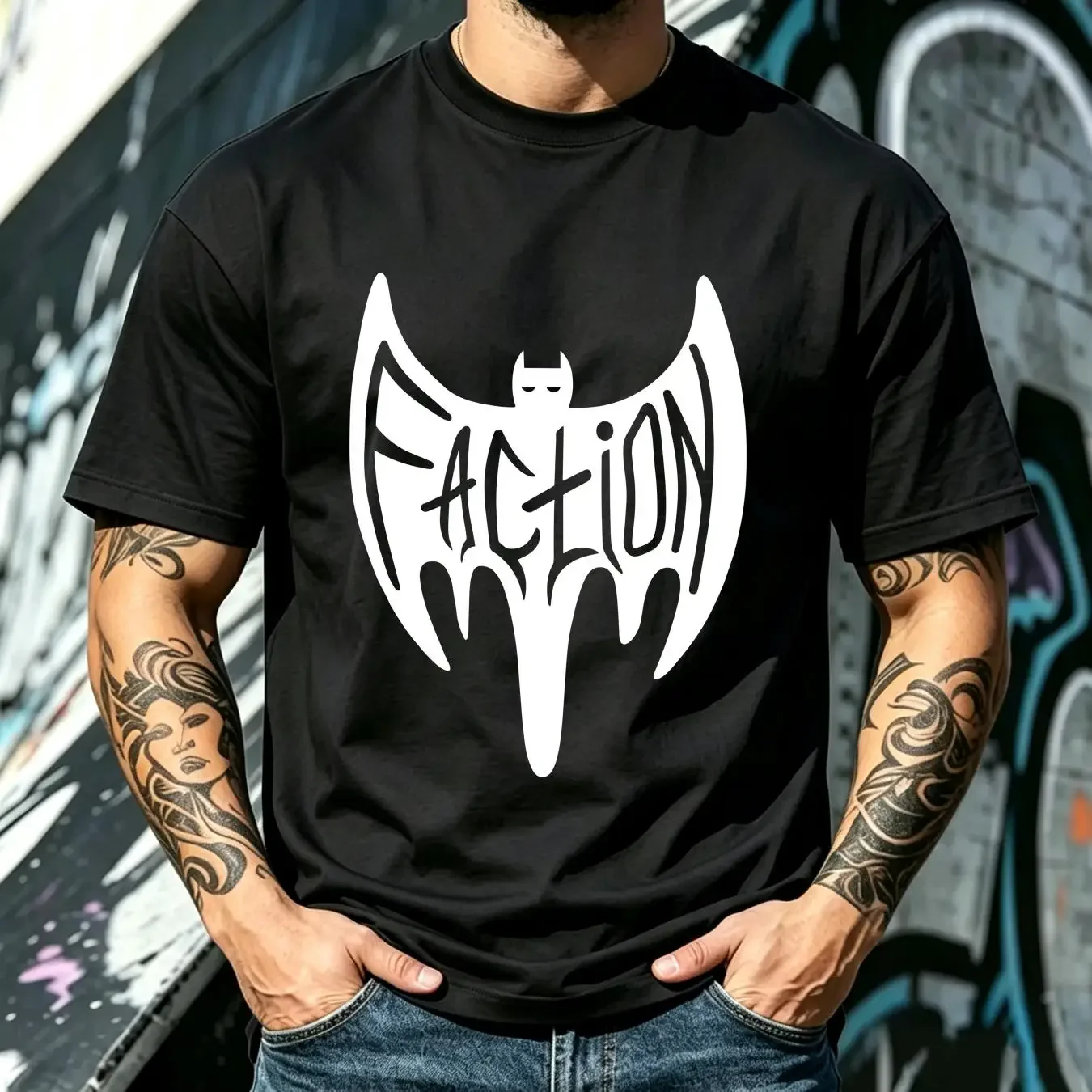 washed T Shirt The Faction Vintage Men Circa 2000's Hardcore California Punk Band long or short sleeves vintage Washed Stylish