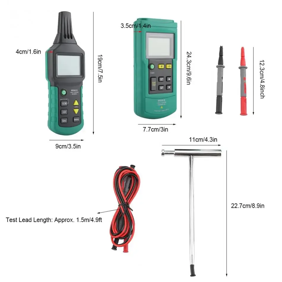 MS6818 12V-400V AC/DC Wire Cable Locator Metal Pipe Detector Tester Line