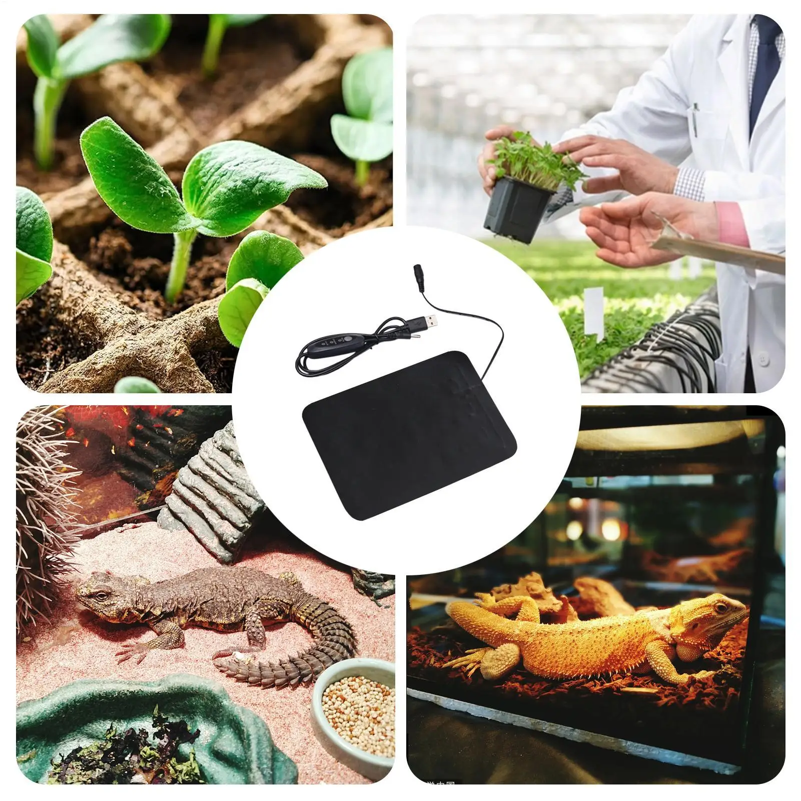8.5W USB Seedling Heat Mats 3 Adjustable Temp Plant Heating Mats For Seed Starting Brewing Breeding Greenhouses ﻿
