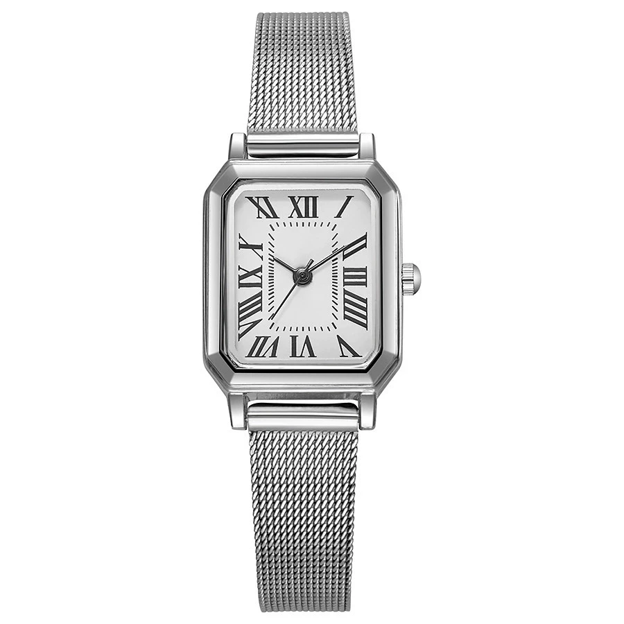 موضة جديدة الساعات الفاخرة للمرأة مستطيل ساعة كوارتز عادية السيدات الطلاب الفولاذ المقاوم للصدأ ساعة للهدايا Reloj Mujer #6