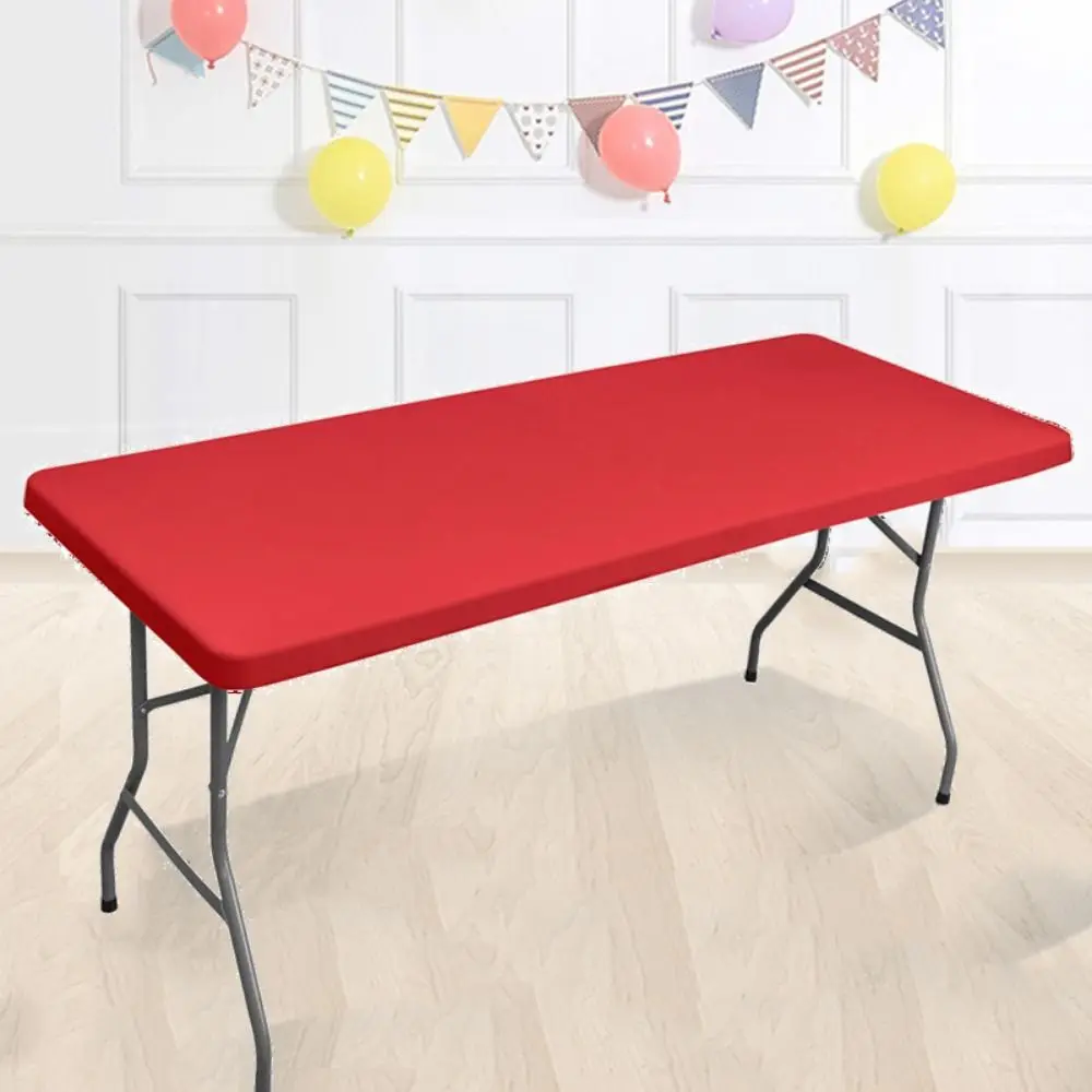Soft Stretch Picnic Table Cloth Washable Wind Proof Patio Table Cover Folding Tear-Proof Elastic Fitted Tablecloths Outdoor
