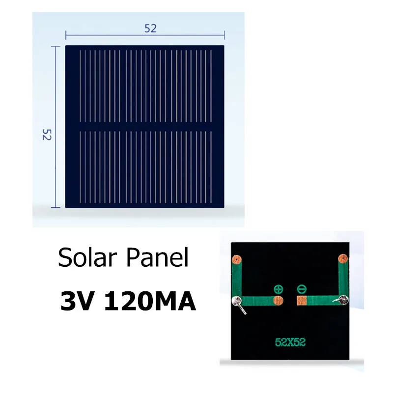 Mono Solar Panel 3V 120MA for DIY Toy/Solar Lawn Light Sensor Lights