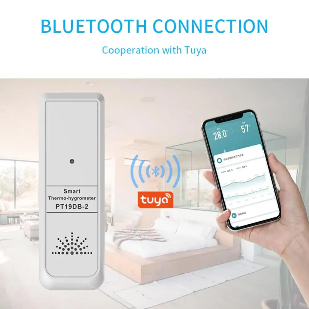 Tuya Smart Outdoor Mini Temperatur Feuchtigkeit sensor-20 ℃-70 ℃ Erfassungs bereich mobile App Fern überwachung Support Gateway