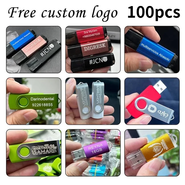 

100pcs Wholesale Price Metal Usb 2.0 Flash Drive 4GB 8GB Usb Pendrive 64GB Memory Stick Free laser Logo Gifts Waterproof U-disk