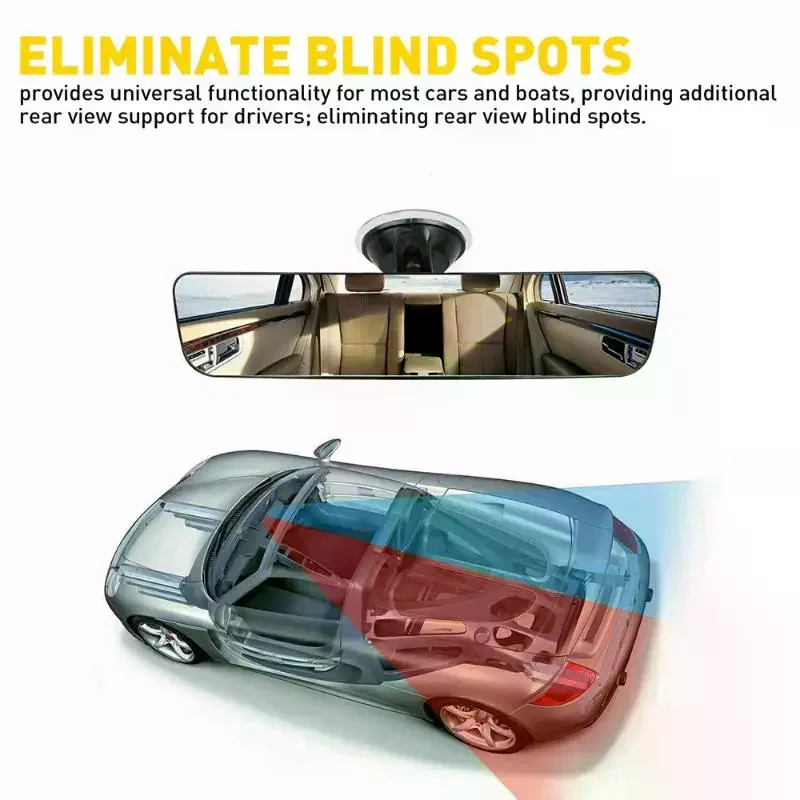 Interior Rear View Mirror 360° Rotates Car Rear Mirror Wide-angle Rearview Mirror Adjustable Suction Cup Car-styling Universal