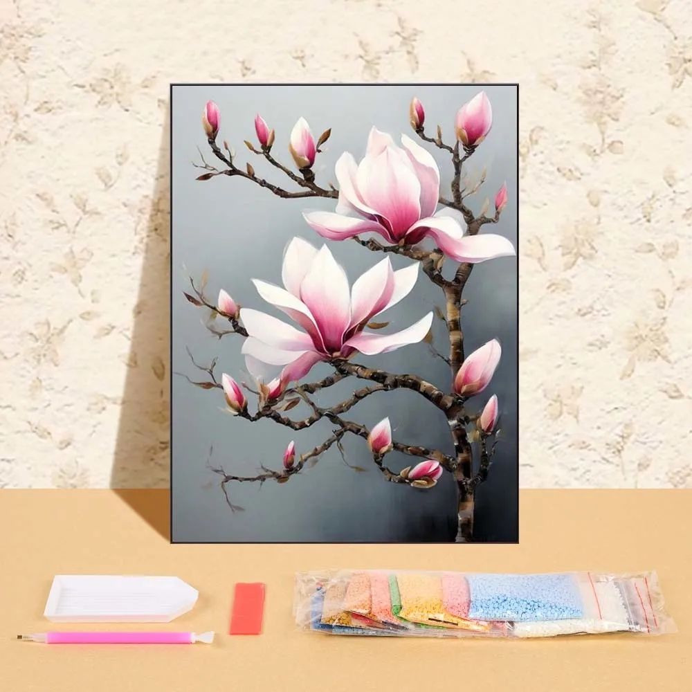 

Flowers Tree 5D DIY Diamond Painting Full Round Diamond Mosaic Modern Art Picture Handmade Production Friend Gift Home Decor