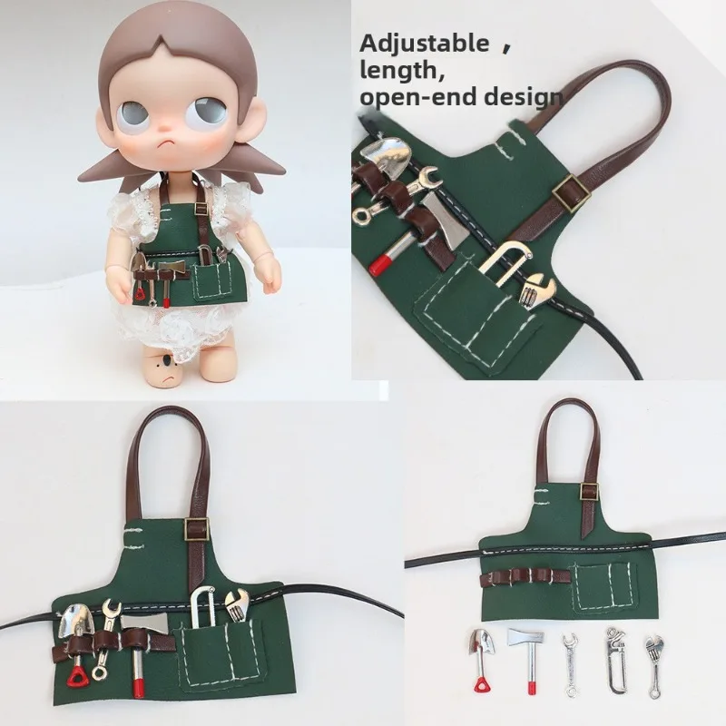Workwear Apron Cute Casual Doll Outfit for Zsiga Compatible with 17/20cm Small Stuffed Doll OB11 1/12 BJD Changing Clothes