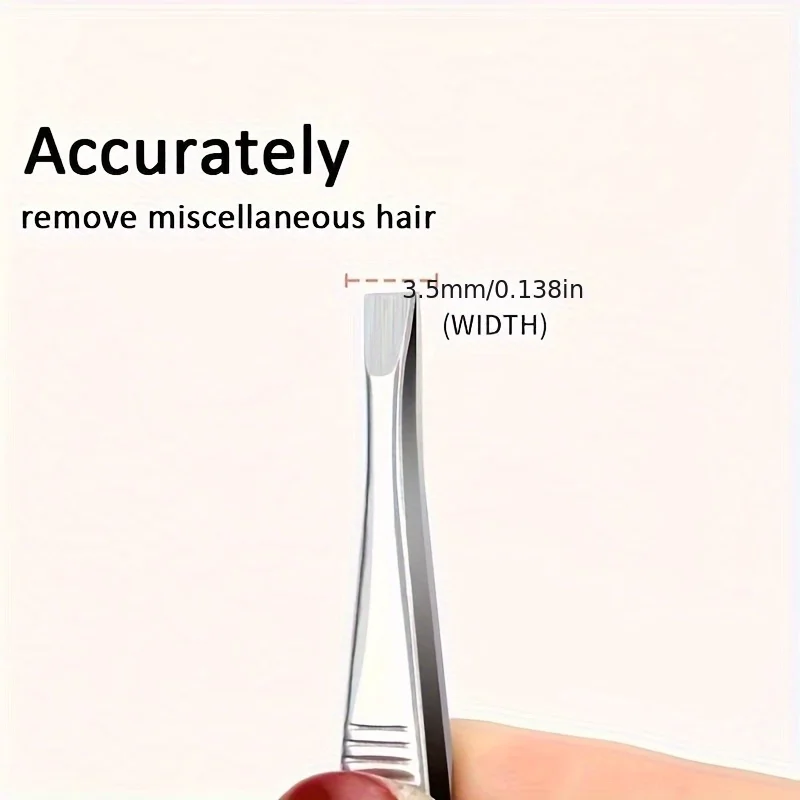 

Professional Stainless Steel Eyebrow Tweezers - Flat Tip Precision Grooming Tool for Eyebrow Shaping & Hair RemovalBeauty Tool