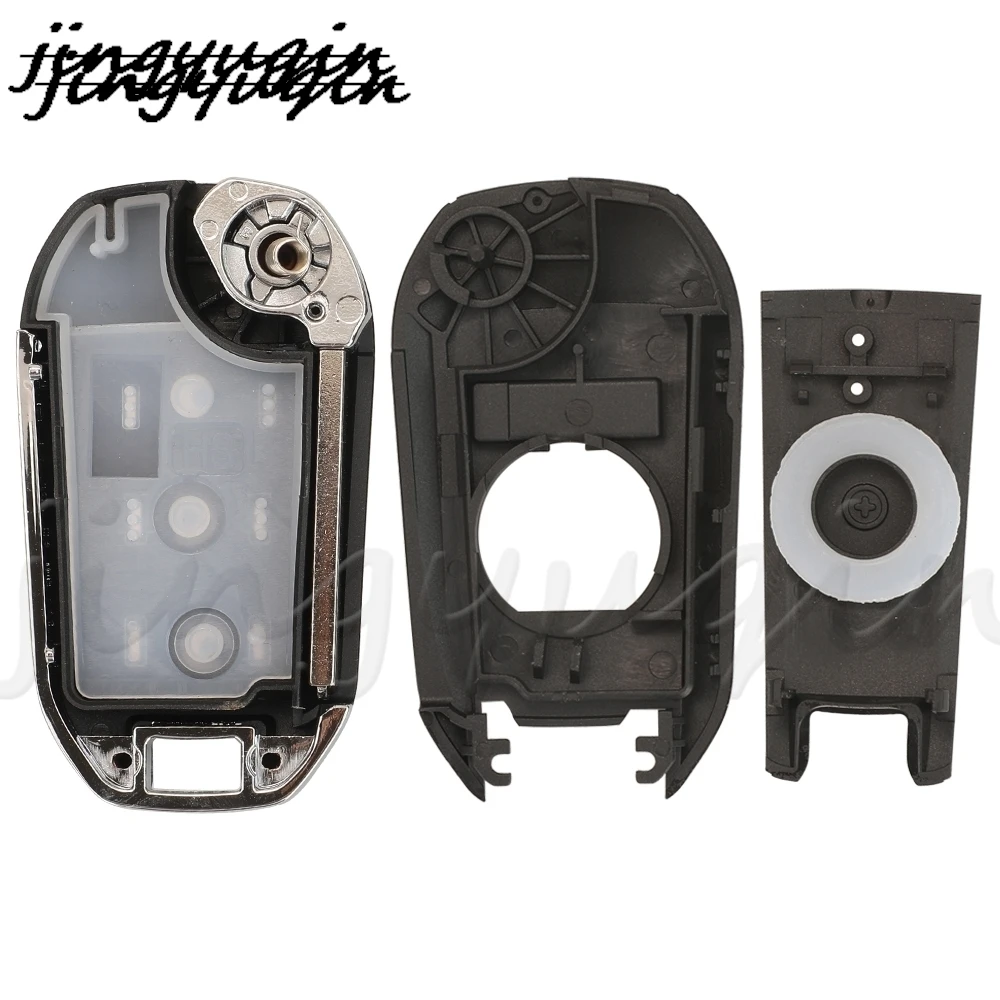 Jingyuqin 3 botones Flip funda para llave de coche para Peugeot 208 2008 301 308 508 5008 RCZ Expert Citroen c-elysee C4-Cactus C3 Light