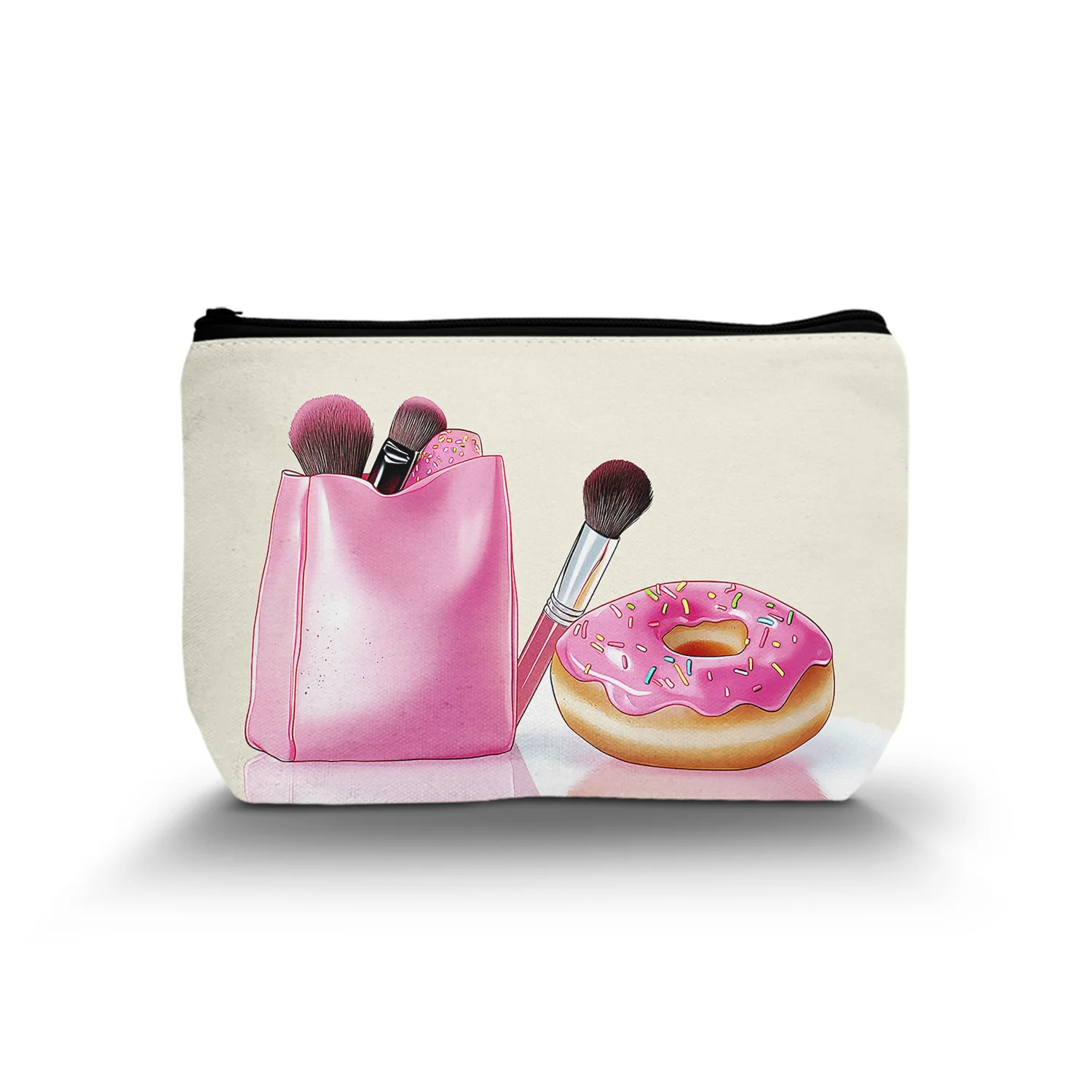 1 Pc Donut Makeup Organizer Storage Bag Gift For Women Friend Mom Coworker Makeup Bag Travel Accessories 8.66x5.51Inch_a