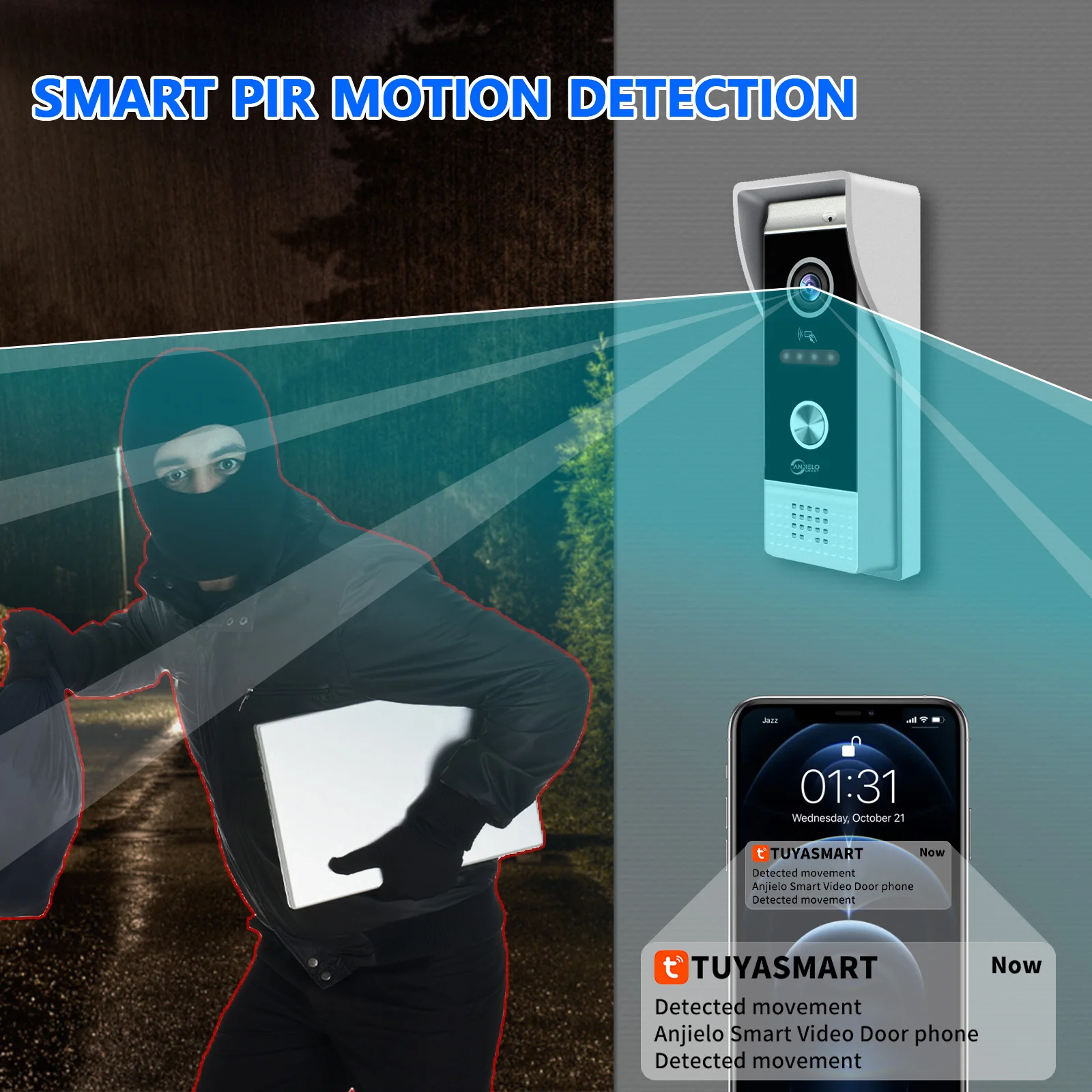 Умная камера дверного звонка TUYA 1080P, система внутренней связи, беспроводная Wi-Fi видеодомофонная система для дома, виллы, квартиры